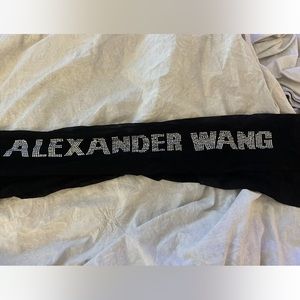 Designer inspired rhinestone black stockings. One size. New